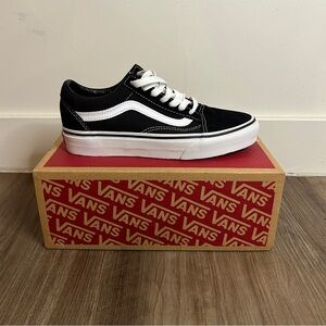Vans, brand new with box. Black and white size 4 men, 5.5 women. Old Skool style